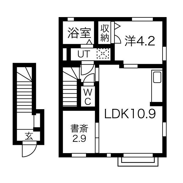 メゾン・ド・ミント(1SLDK/2階)の間取り写真