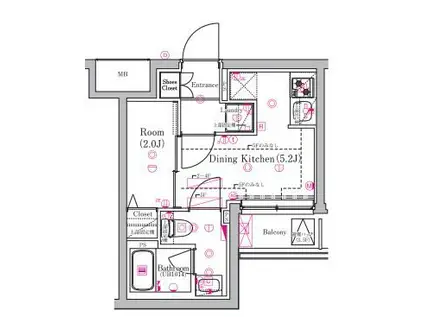 AZEST金町(1DK/2階)の間取り写真