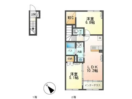 CRAISE A(2LDK/2階)の間取り写真