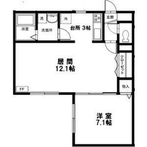 エルベスト南郷(1LDK/1階)の間取り写真