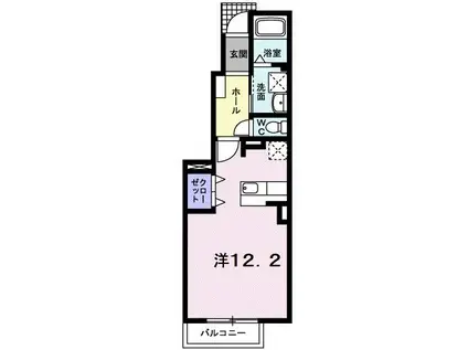 メゾンドフォルテA(ワンルーム/1階)の間取り写真