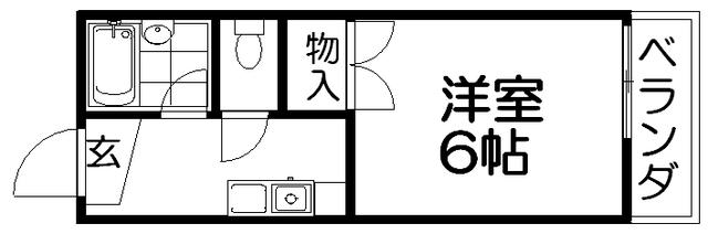 クレッセント(1K/1階)の間取り写真
