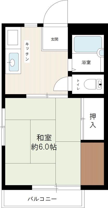 グリーンハイツ(1K/1階)の間取り写真