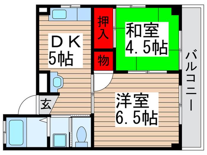 メゾン梅沢(2DK/3階)の間取り写真
