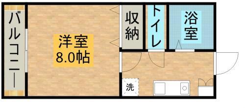 ウィズステージさくら(1K/1階)の間取り写真