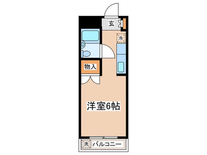 ラフォーレ湯船(ワンルーム/4階)の間取り写真