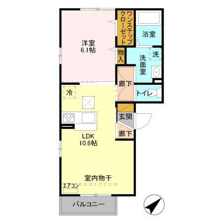 A LA MAISON(1LDK/1階)の間取り写真
