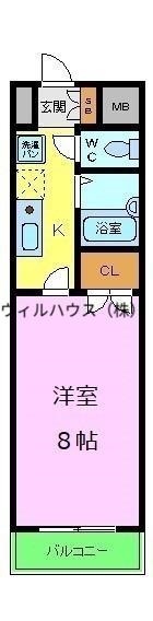 ヒストリカル堺(1K/6階)の間取り写真