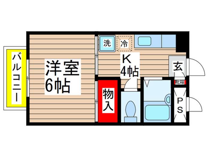 カサベルテ新検見川1(1K/3階)の間取り写真