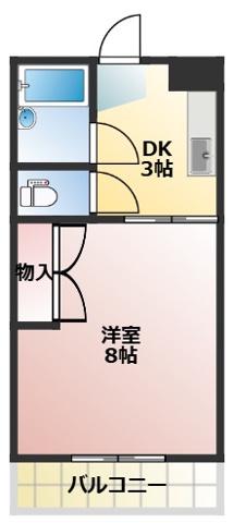 CHANGE.HEIGHTS弥生(1K/2階)の間取り写真