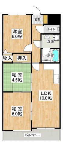 グランドメゾン南別府(3LDK/2階)の間取り写真