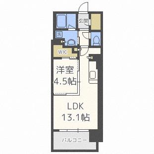 OPUS RESIDENCE SHINSAIBASHIサウス(1LDK/7階)の間取り写真