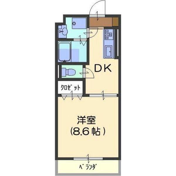 ハイトピア瑞穂(1DK/4階)の間取り写真