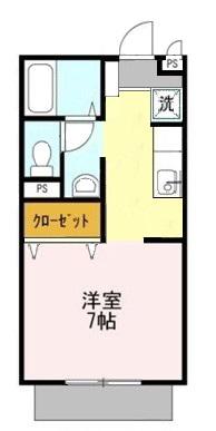 ソレイユ(1K/1階)の間取り写真