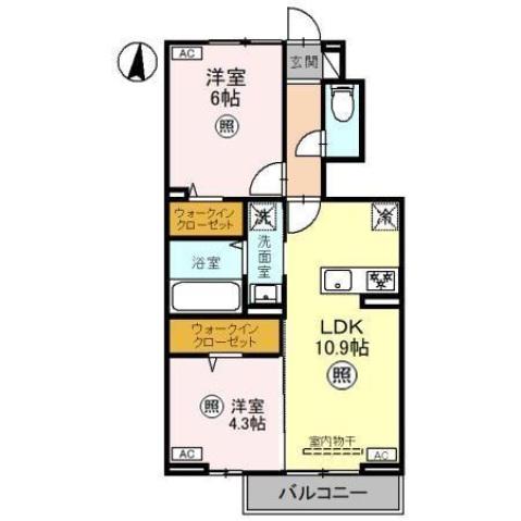 アークイースト(2LDK/1階)の間取り写真