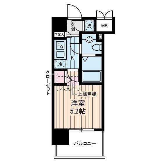 ヴェルステージ川崎(1K/5階)の間取り写真