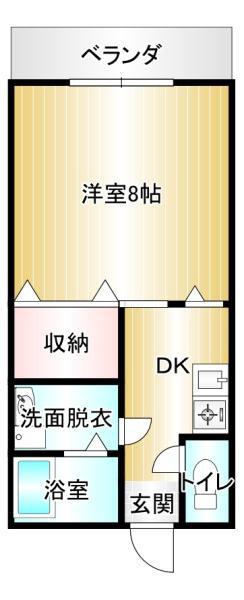 ライフステージ柏の森(1K/2階)の間取り写真