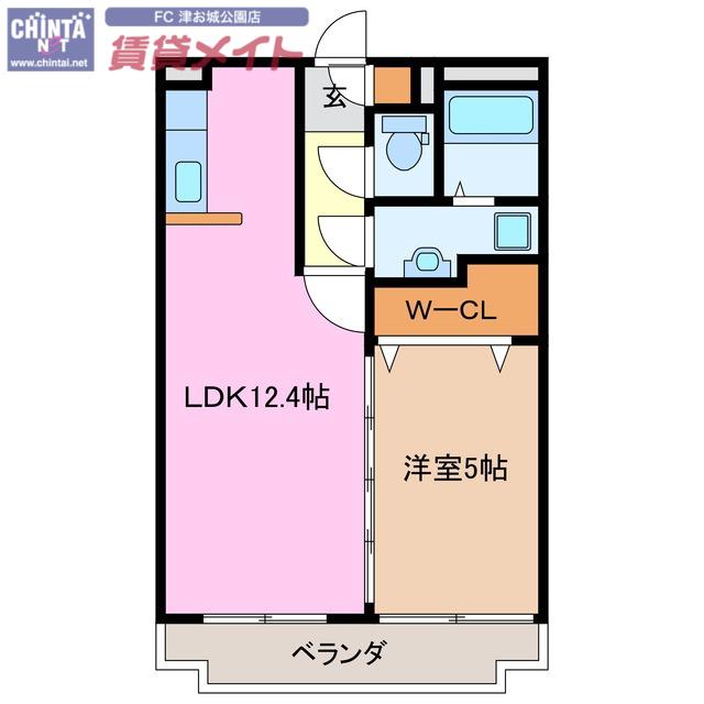 プランドール(1LDK/3階)の間取り写真
