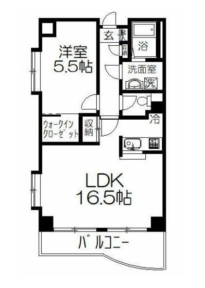 コンフォース平(1LDK/4階)の間取り写真