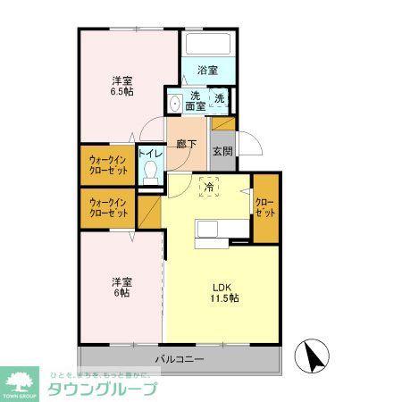 グランソーレI(2LDK/3階)の間取り写真
