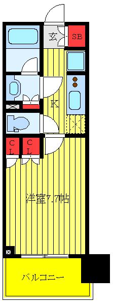 ルフォンプログレ滝野川(1K/4階)の間取り写真