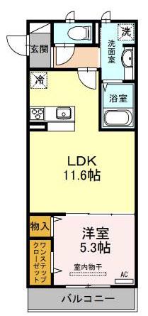 HALEKANANI(1LDK/3階)の間取り写真