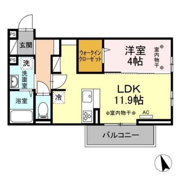 D-ROOMグランデファンテーヌ(1LDK/3階)の間取り写真