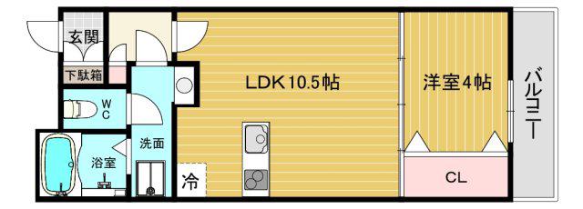 SEMPRE VITA門戸(1LDK/2階)の間取り写真