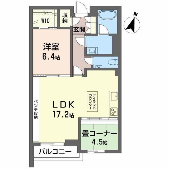 AZUR米山(2LDK/3階)の間取り写真