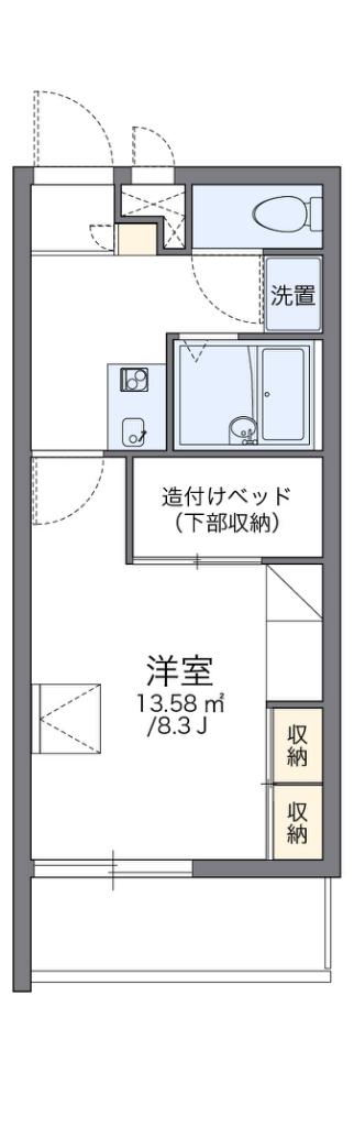 レオパレスプレミール今川(1K/1階)の間取り写真