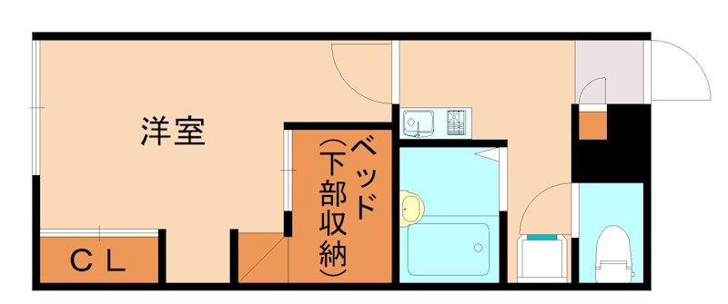 レオパレス南小倉(1K/1階)の間取り写真