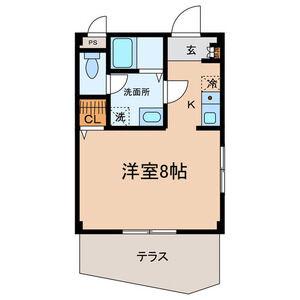 オータム・ライトⅡ(1K/1階)の間取り写真