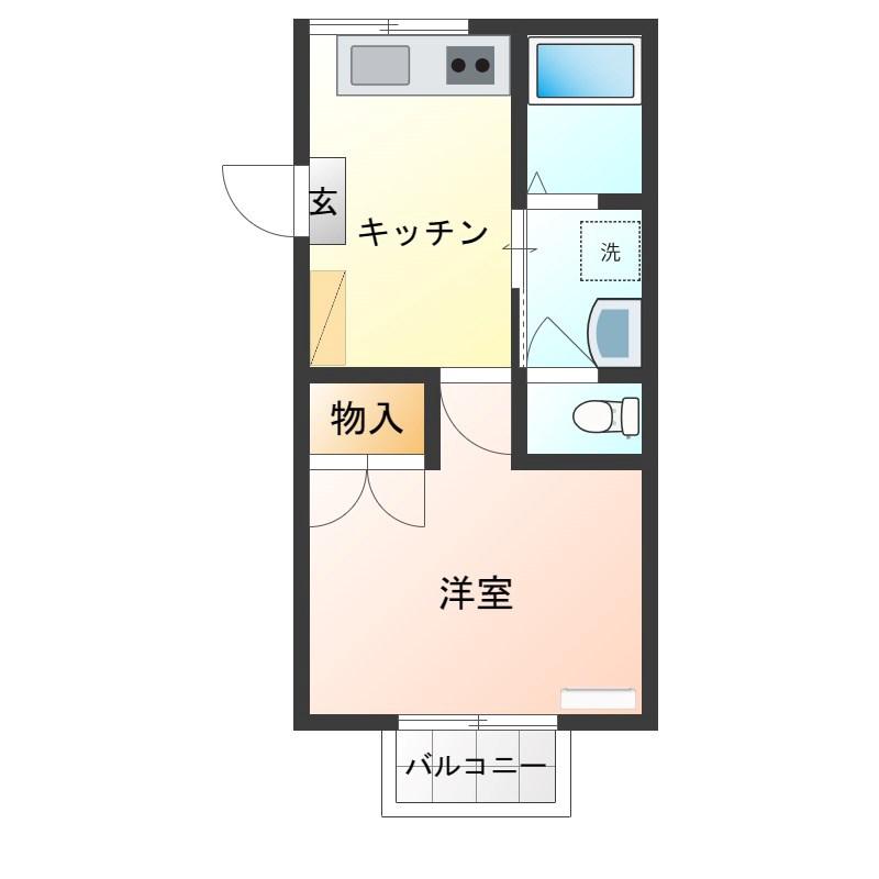 フェニックス21(1K/2階)の間取り写真