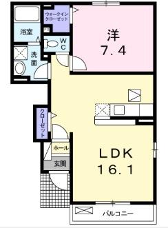 サン・アニメート(1LDK/1階)の間取り写真