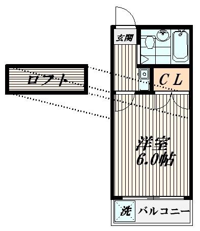 センチュリー馬込パートIII(1K/2階)の間取り写真