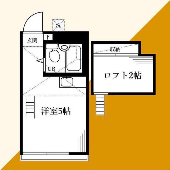 ベルハウス大泉(ワンルーム/2階)の間取り写真