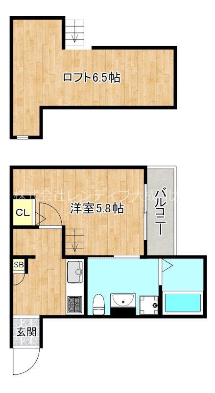 TA小路東2丁目VIB棟(1K/1階)の間取り写真