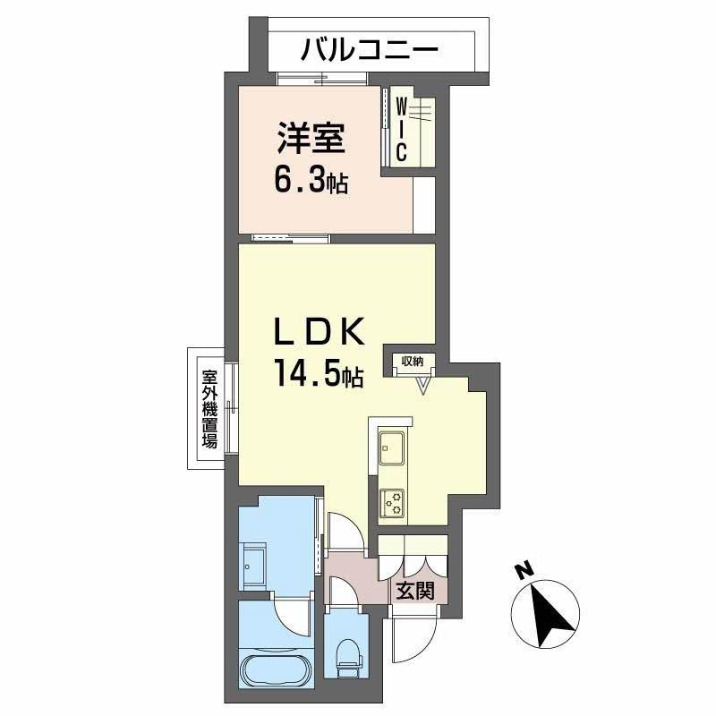 LA MAISON CALME(1LDK/3階)の間取り写真