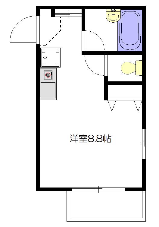 サリー市谷(ワンルーム/2階)の間取り写真