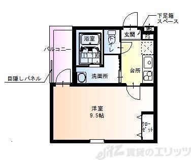 フジパレス豊里V番館(1K/3階)の間取り写真