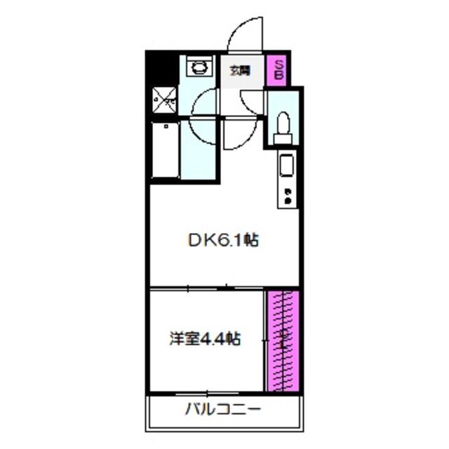 プレジオ都島(1DK/8階)の間取り写真