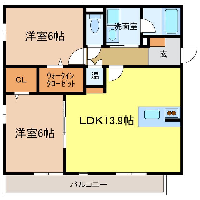 トゥールブランシュM&MII(2SLDK/2階)の間取り写真