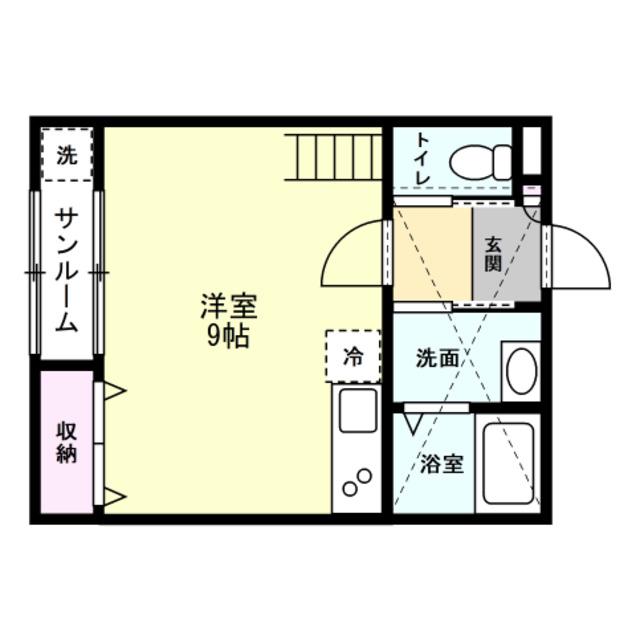 MAHALO(ワンルーム/2階)の間取り写真