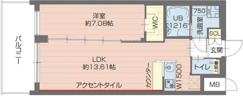 プレジオ神戸長田(1LDK/9階)の間取り写真