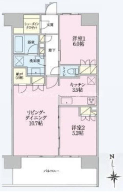 トラープランド翠命館(2LDK/3階)の間取り写真