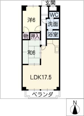 ラメゾンクレール(2LDK/5階)の間取り写真