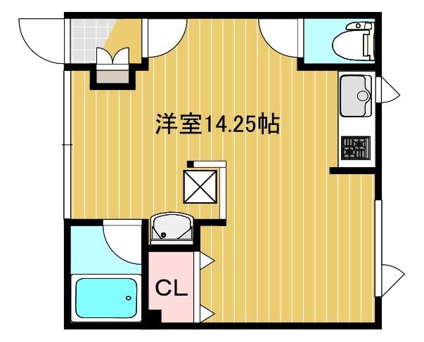 Rハイツ(ワンルーム/1階)の間取り写真