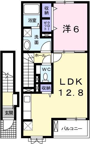 ラ メゾン サントーク(1LDK/2階)の間取り写真