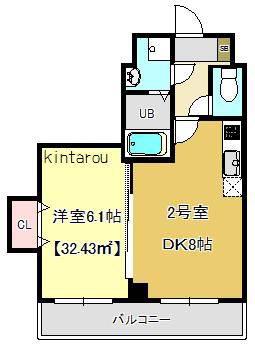 金太郎ヒルズ155(1DK/5階)の間取り写真