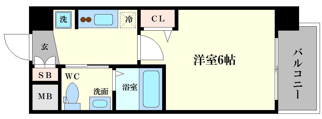 エグゼ大阪ドーム(1K/3階)の間取り写真
